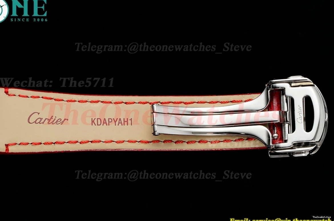 Pasha De 30mm Ladies Cartier Dial White Quartz SS LE Red AF 1203